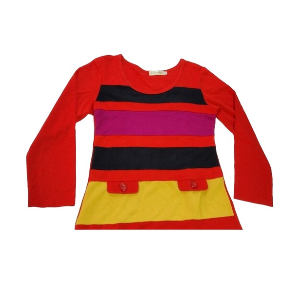 Moon River Womens Size Small Retro Dress Orange Yellow Scoop Neck Dress - Picture 8 of 10